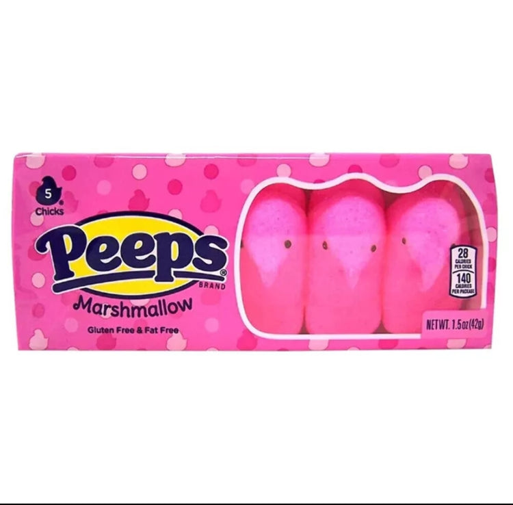 Peeps Marshmallow Pink Chicks -5 pack - The Online Lolly Shop
