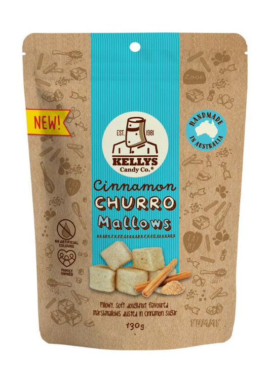 Kellys Candy Co Cinnamon Churro Mallows - 130g - The Online Lolly Shop