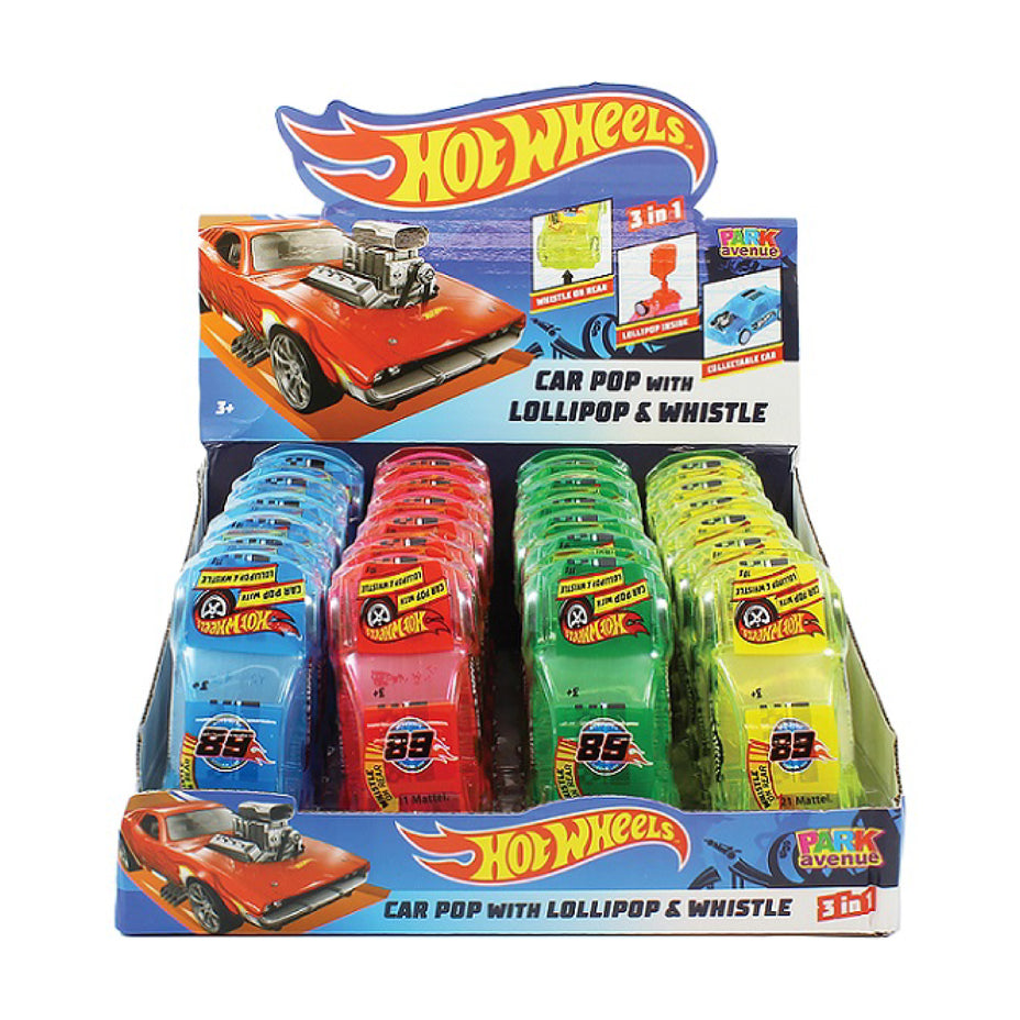 Hot Wheels Car Pop with Lollipop & Whistle - The Online Lolly Shop