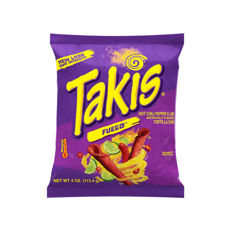 Takis Fuego Hot Chilli Pepper & Lime Tortilla Chips 92g - The Online Lolly Shop