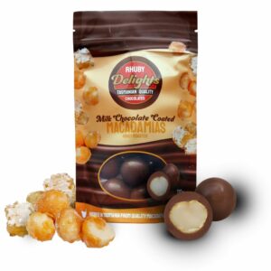 Chocolate Coated Honey Roasted Macadamias – 110g - The Online Lolly Shop