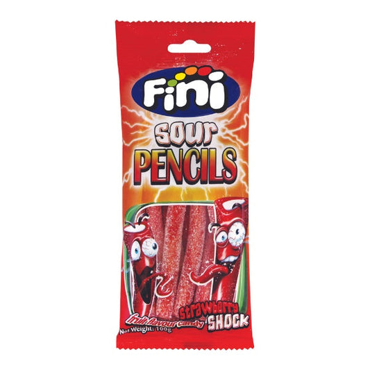 Fini Pencil Sour Strawberry 100g - The Online Lolly Shop