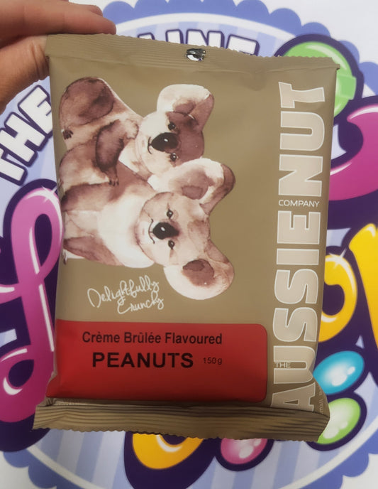 The Aussie Nut Company - Crème Brùlèe Flavoured PEANUTS 150g - The Online Lolly Shop