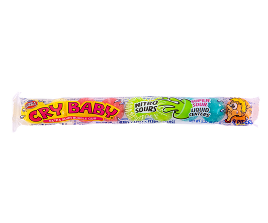 Dubble Bubble Cry Baby Nitro Sours Bubble Gum 9ct