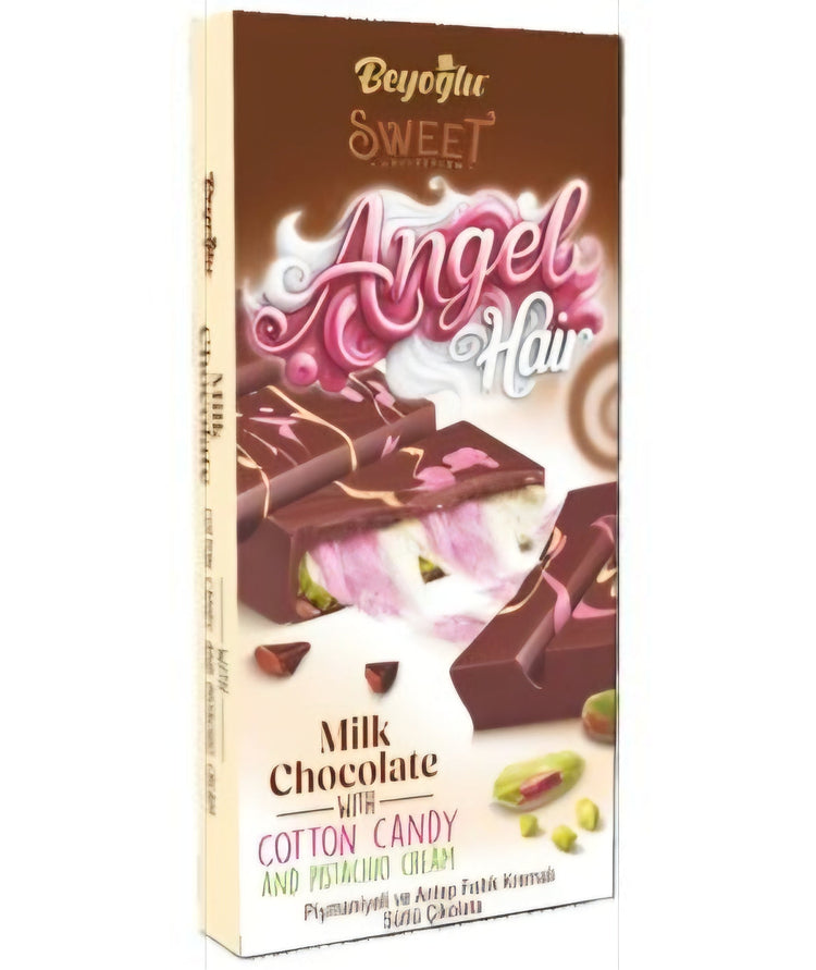 Dubai chocolate - Beyoglu Dubaco Angel Hair Dubai Milk Chocolate with Cotton Candy & Pistachio Cream - The Online Lolly Shop