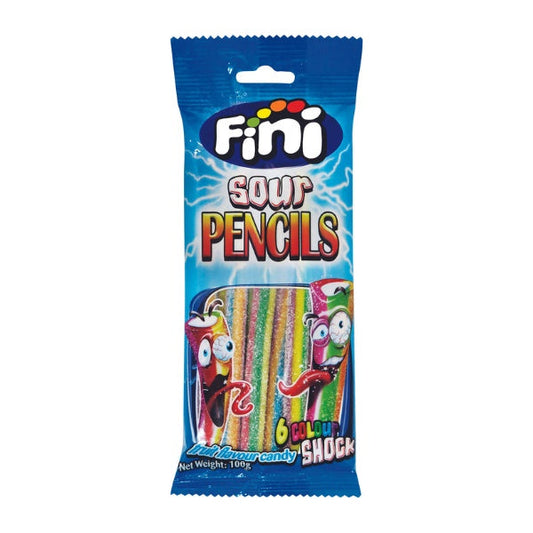 Fini Pencil Sour Rbow 100g - The Online Lolly Shop