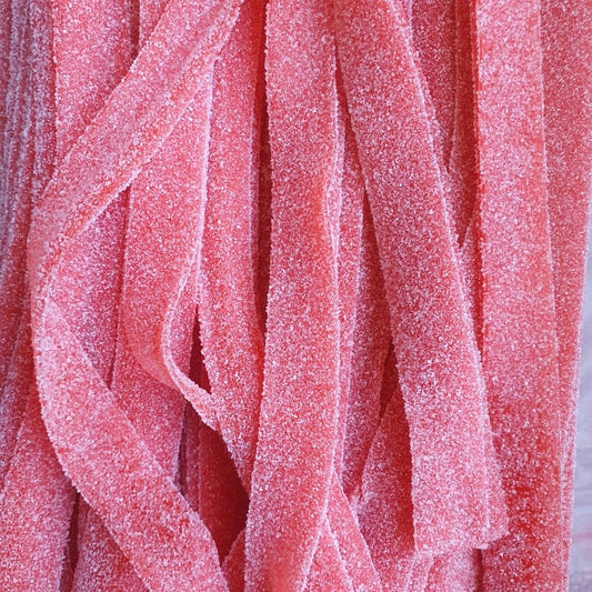 Red Sour Strap Lollies - Approx 14 straps per 100g
