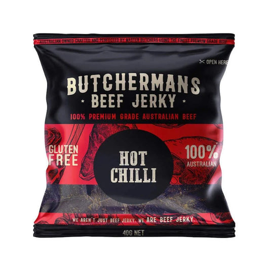 Butchermans Beef Jerky 40G HOT CHILLI